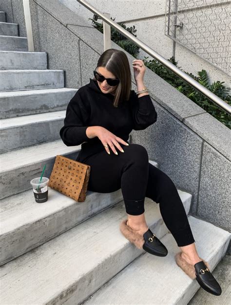 fashion blogger in fur sweater and gucci mules|5 WAYS TO WEAR FUR LOAFERS (GUCCI DUPES): THE .